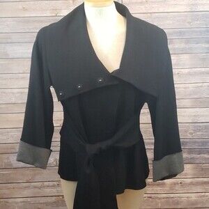 THEORY Sheena Belted Pleated Back Coat size M